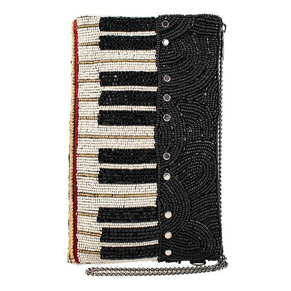 Mary Frances Keys To My Heart Beaded Piano Keys Crossbody Phone Bag - Picture 2 of 8